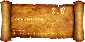 Kota Bettina névjegykártya